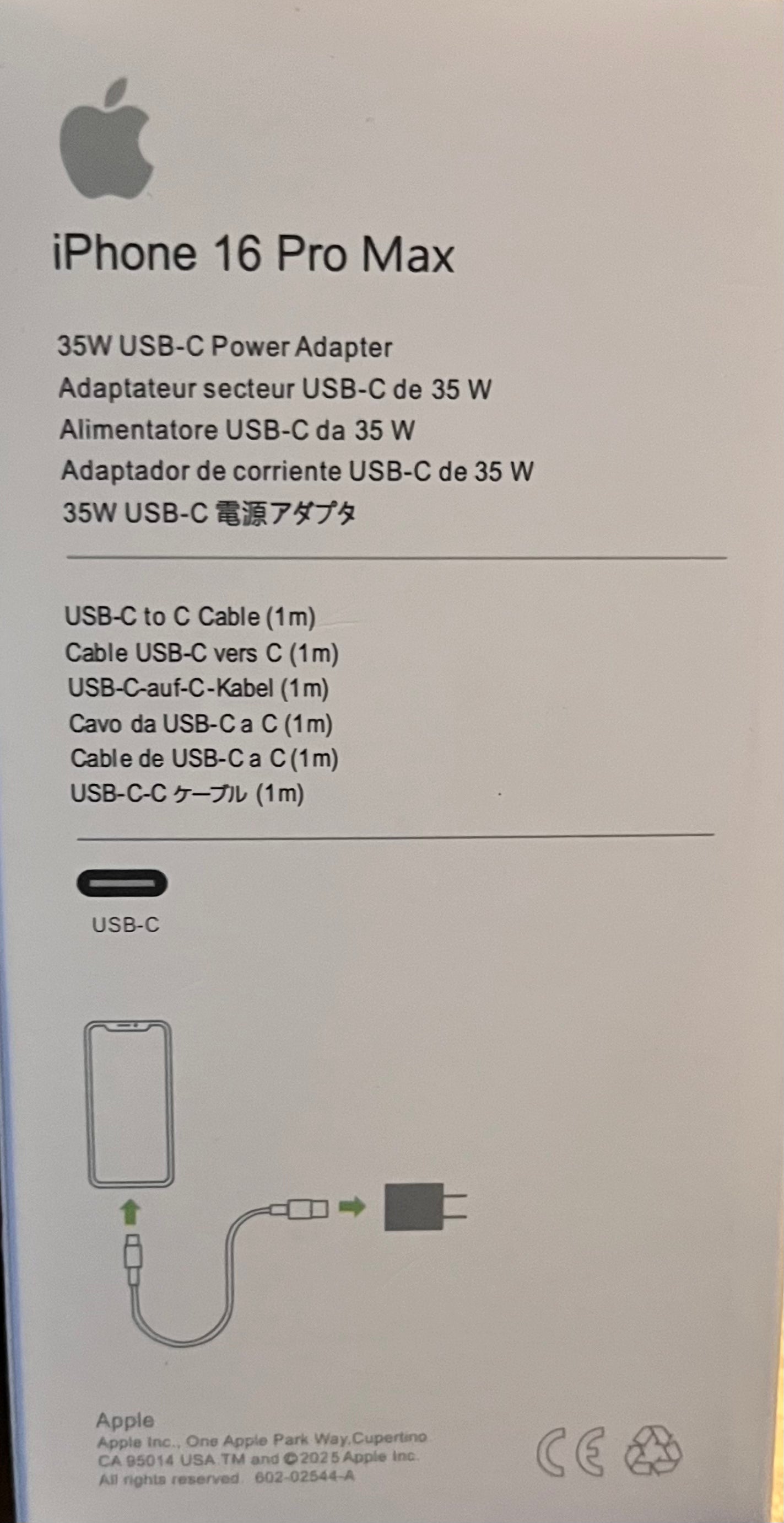 Adaptador de corriente USB-C a USB-C de 35 W